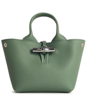 Longchamp Oregano Leather Xs Le Roseau Handle Bag - Green