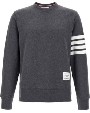Thom Browne Striped Loopback Cotton Sweatshirt - Gray