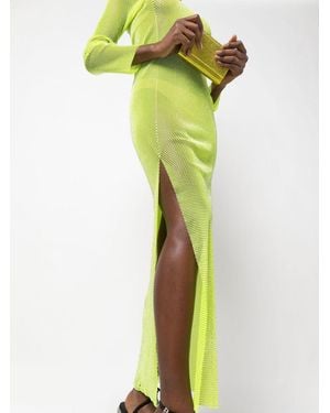 Santa Brands Rhinestones Embellished Long Dress - Yellow