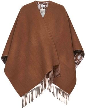 Fendi Poncho Wool And Cashmere — Capes - Brown