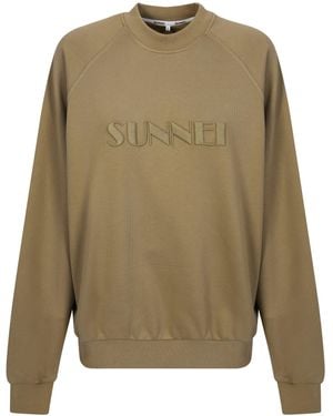 Sunnei Logo Crewneck Sweatshirt - Green