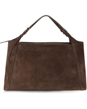 Brunello Cucinelli Sartorial Suede Shoulder Bag Hand - Brown
