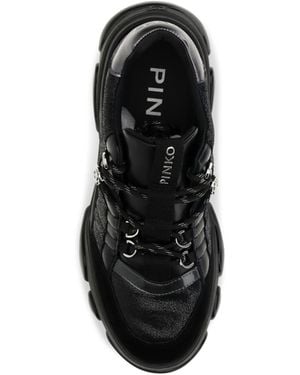 Pinko Sneakers Athena Suede Calf Leather - Black