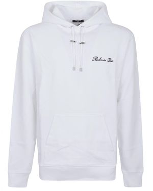 Balmain Signature Hoodie - White