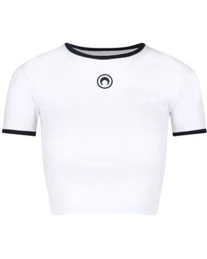 Marine Serre Moon Crop T-Shirt - White