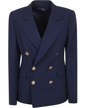 Ralph Lauren Camden-Lined-Jacket Wool Elastane Giacca - Blue
