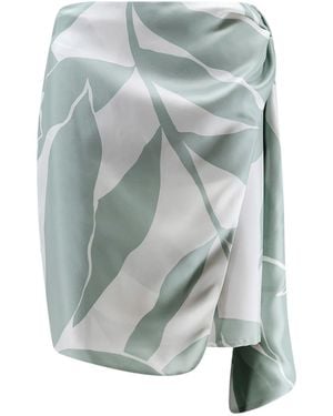 Max Mara Mxmstrano Silk Pareo Skirt - Grey