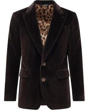 Dolce & Gabbana Velvet Blazer - Black