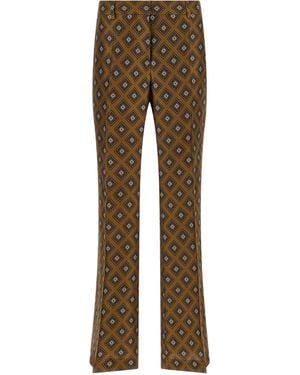 Alberto Biani Tie-Print Pants Silk - Brown