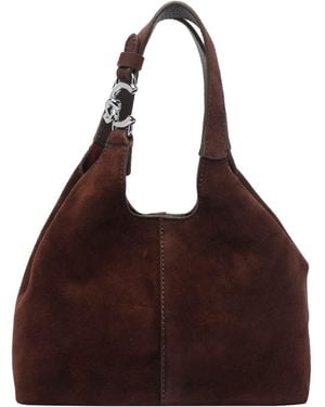 Coccinelle C-Easy Suede Shoulder Bag Small - Brown