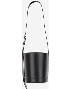 Jil Sander Leather Bucket Bag - White