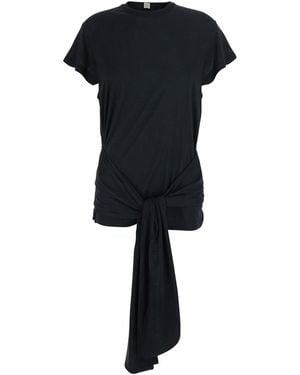 TOTEME T-Shirt With Tie Waist, Lyocell - Black