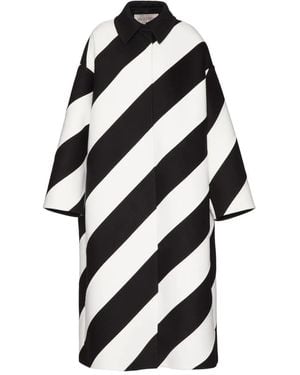 Valentino Compact Drap Strhype Coat Clothing - Black