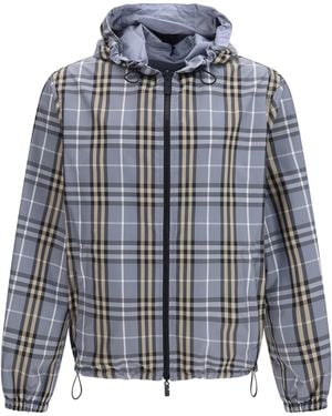 Burberry Reversible Check Hooded Jacket - Blue