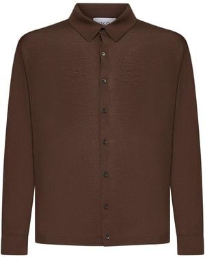 D 40 Virgin Wool Knit Shirt - Brown