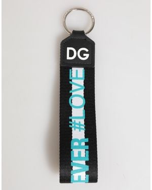 Dolce & Gabbana Dolce & Gabbana Logo-Embroidered Polyester Key Case - Blue