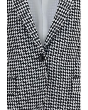 Tom Ford Jacket Houndstooth Cashmere- (Capra Hircus) - Black