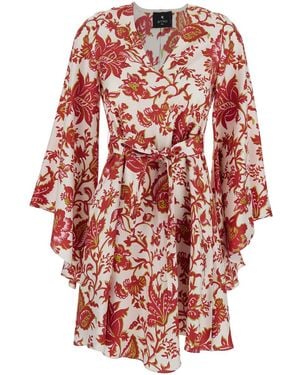 Etro Dress With V-Neck And Waist Knot - Red
