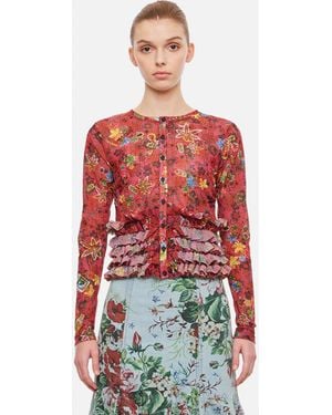 Molly Goddard Candice Mesh Cardigan - Red