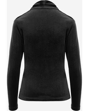 F.it Sweater Stretch Velvet Cross-Over Polyester - Black