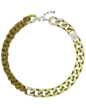 Givenchy Chain Mixed Crochet Short Necklace_Lime Necklaces & Pendants - Metallic