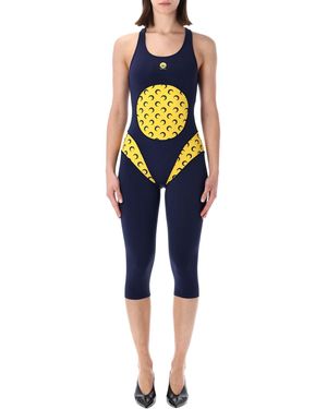 Marine Serre Moon Print Athleisure Catsuit - Blue