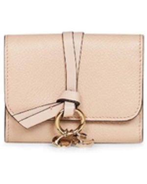 Chloé Cement Alphabet Small Trifold Wallet - White