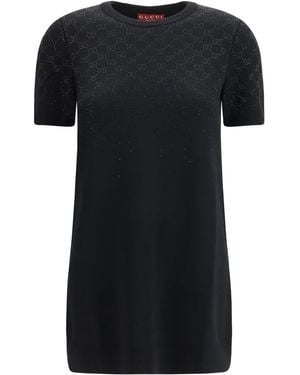 Gucci Wool-Blend Mini Dress Wool Ovis Aries; Viscose - Black