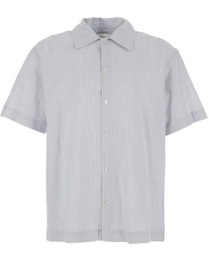 DUNST Holiday Striped Shirt - Gray
