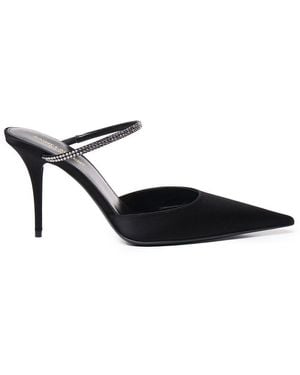 Saint Laurent Embellished Pointed-Toe Leather Court Shoes - Black