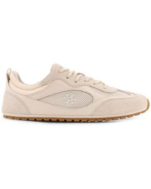 Tory Burch Field Suede Sneakers With Leather Inserts - Pink