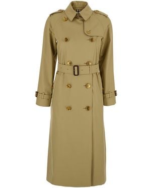 Burberry Waterloo Double-Breasted Trench Coat With Classic Collar And Belt Closure - Natural