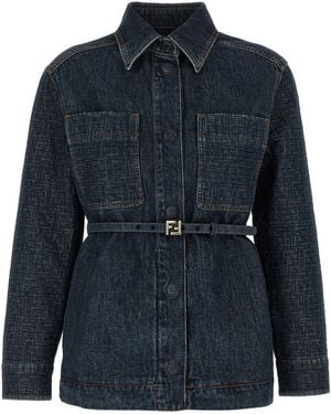 Fendi 'Ff' Denim Jacket - Blue