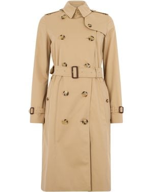 Burberry Double-Breasted Trench Coat Cotton & Raincoats - Natural