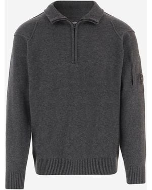 C.P. Company Half-Zip Jumper Wool-Blend Wool Polyamide - Grey