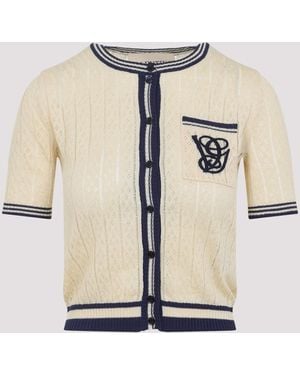 Valentino Linen Cardigan - White