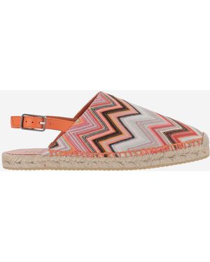 Missoni Geometric Pattern Slippers With Adjustable Heel Strap - Pink
