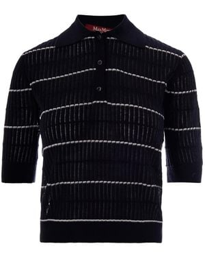 Max Mara Polo Sweater Wool-Silk Sweaters - Blue