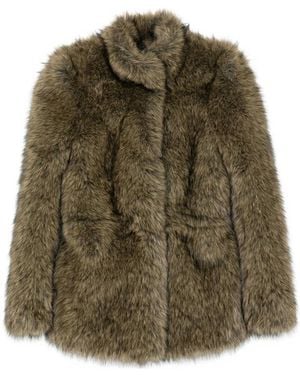 Frankie Shop Faux Fur Jacket Denia Polyester & Shearling - Green