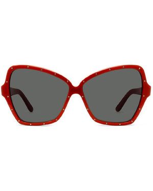 Celine Sunglasses Butterfly Full Rim, Frame And Lens Cl4066Is66A - Red