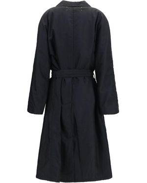 Maison Margiela Notched Lapel Trench Coat - Black