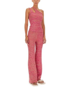 REMAIN Birger Christensen Soleima Trousers With Elastic Waistband Viscose Trousers - Red