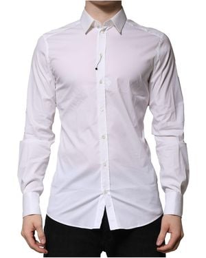 Dolce & Gabbana Cotton Long Sleeves Formal Shirt - Purple