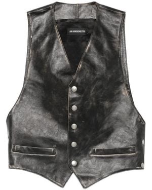 Ann Demeulemeester Leather Outerwear - Gray