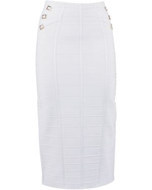 Elisabetta Franchi Knitted Skirt Viscose Polyamide - White