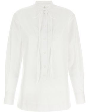 Gucci Double G Embroidered Cotton Poplin Shirt - White