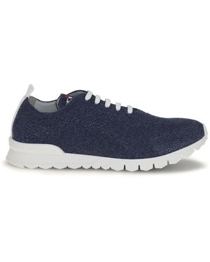 Kiton Fabric Sneakers Upper: Fabric; Sole: Rubber - Blue