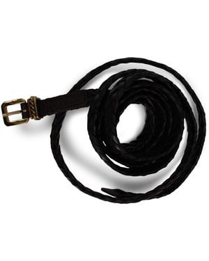 Etro Double Wrap Braided Leather Belt - Black