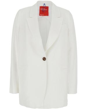 ..,merci Jacket With Classic Lapels And Welt Pocket On The Chest - White