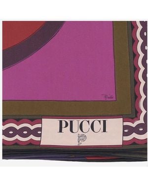 PUCCI Printed Silk Scarf - Purple